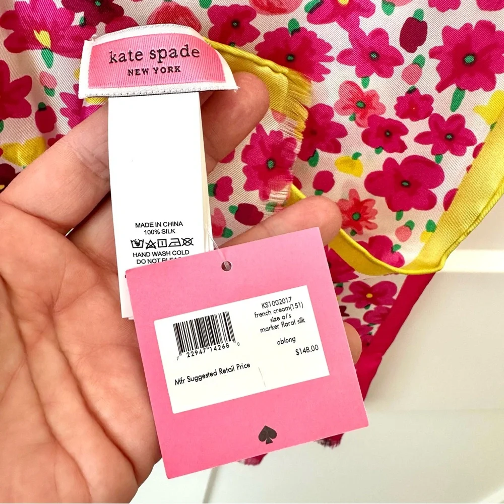 Kate Spade Marker Floral Silk Scarf